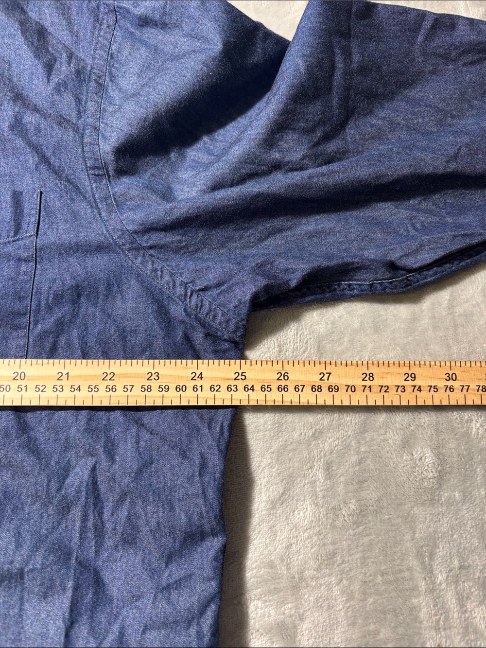 Lauren Ralph Lauren Chambray Shirt Men’s 17 34/35 Medium Classic Fit Blue‎ - Picture 8 of 9